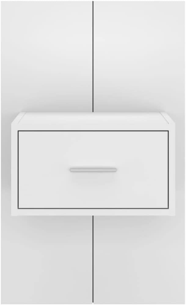 FIRBNUS Nachtkommode Nachtschränkchen Nachtkasten Wand-Nachttisch Weiss Holzwerkstoff 48,5x32,5x80 c
