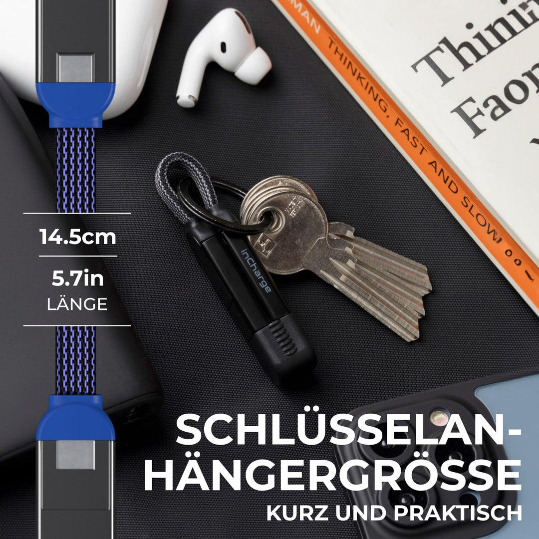 Rolling Square inCharge X - Schlüsselanhänger mit USB-C-Kabel, Universal-Smartphone-Kabel, Geschenk