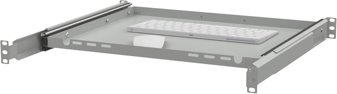 19" Ausziehbarer Regalboden für Tastatur und Maus, 350mm, grau RSR19-1U-350G-KM