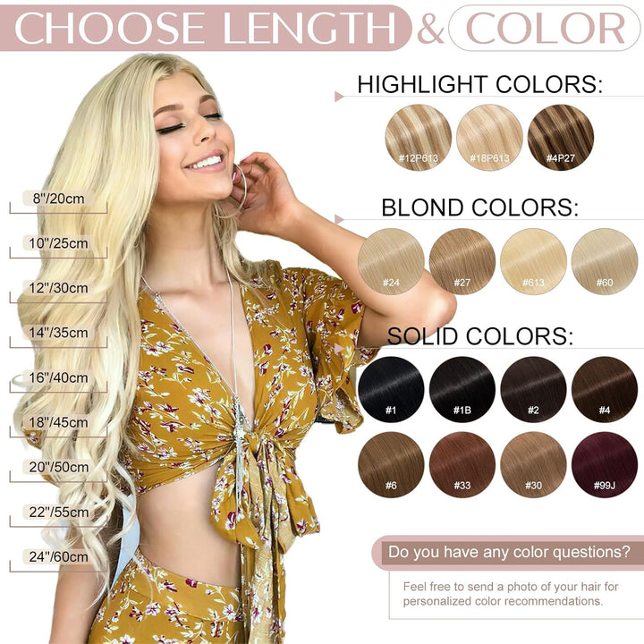 SEGO Clip in Hair Extensions Echthaar Haarverlängerungen Kopf Haar Verlängerungen 5 Clips ein Tresse