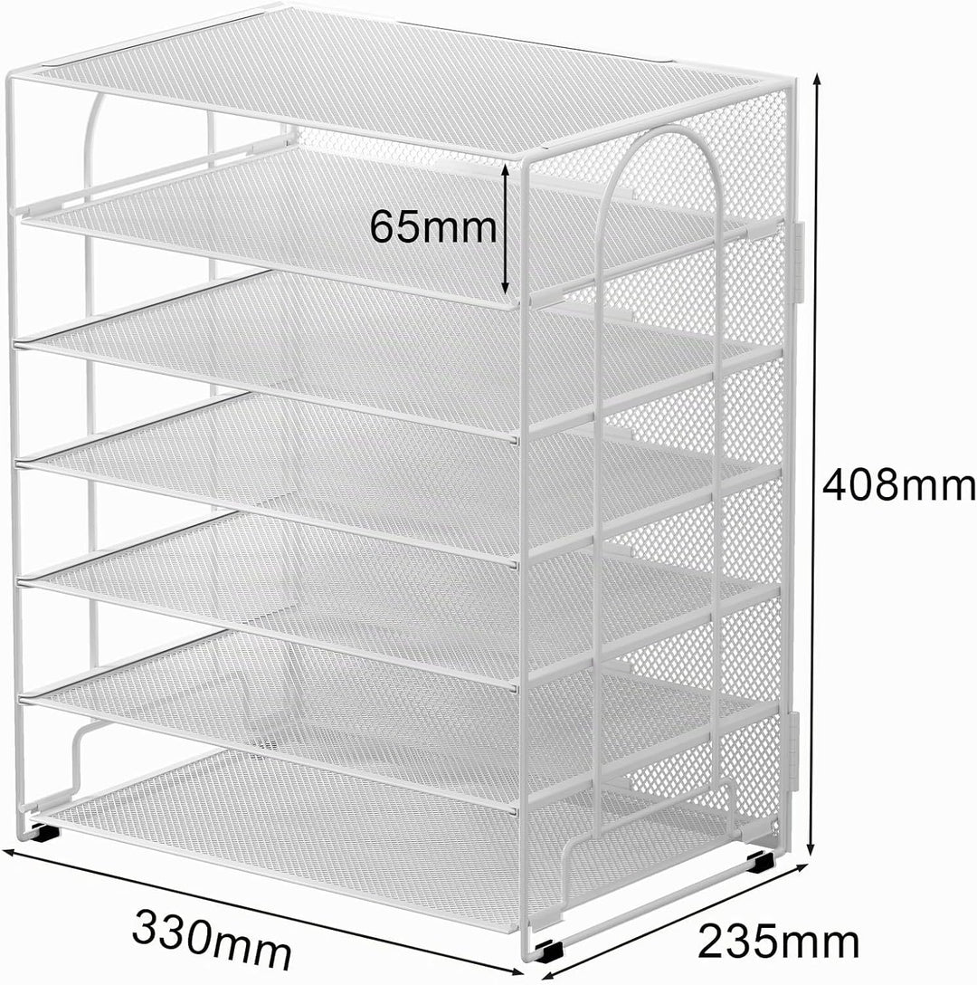 EasyPAG 6 Fächer A4 Metall Büro Schreibtisch Organizer Dokumentenhalter Aktenablage Zeitschriftenhal