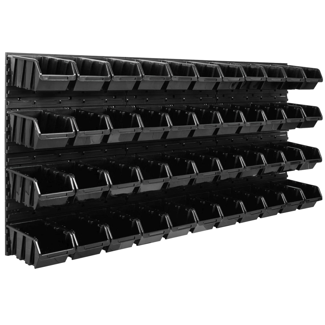 SimpleThing Lagersystem Werkstattregal | 172 x 78 cm | 44 stck. Box | Wandregal mit Stapelboxen - Wa
