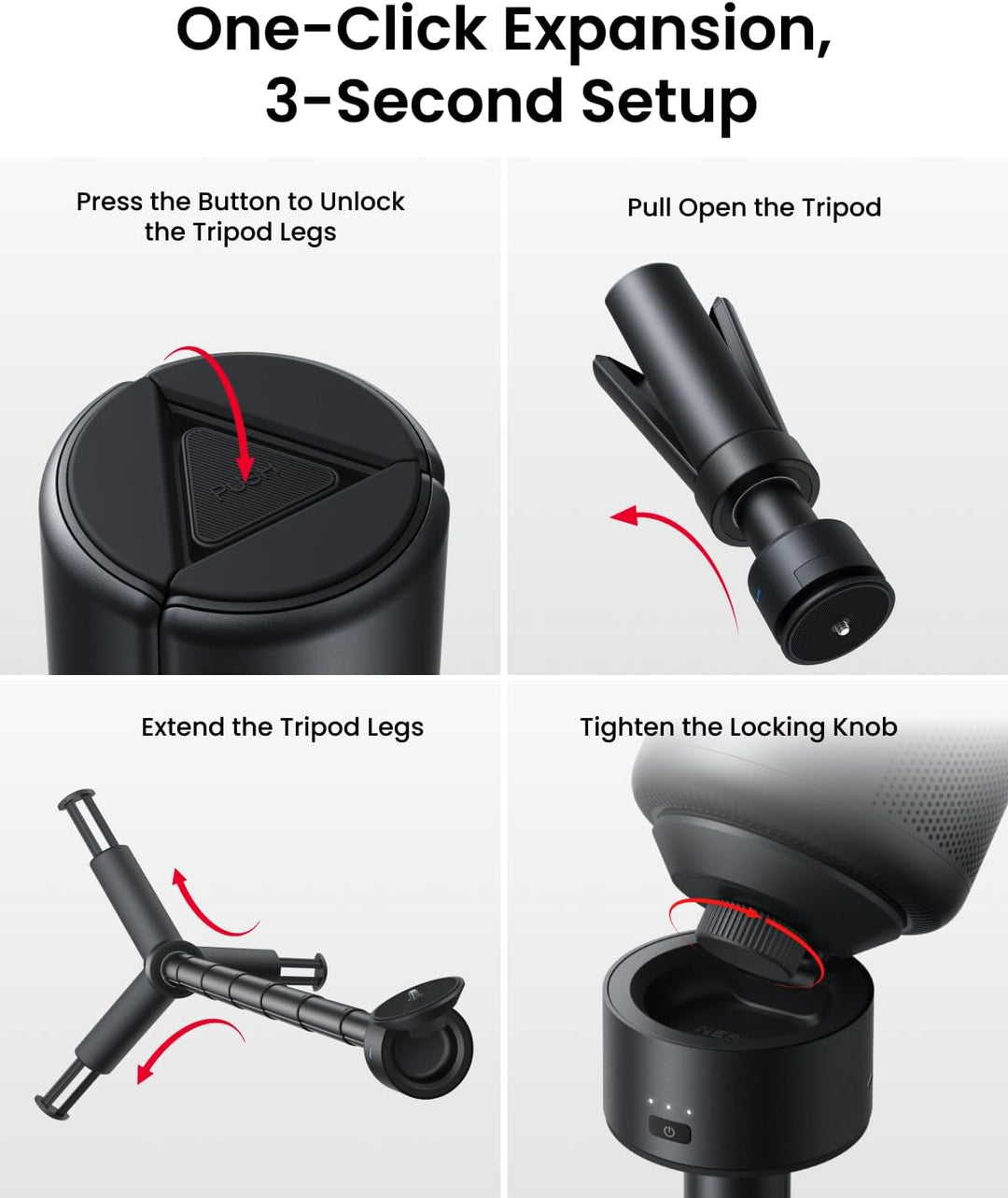 Nebula Capsule Battery Tripods Black, Black