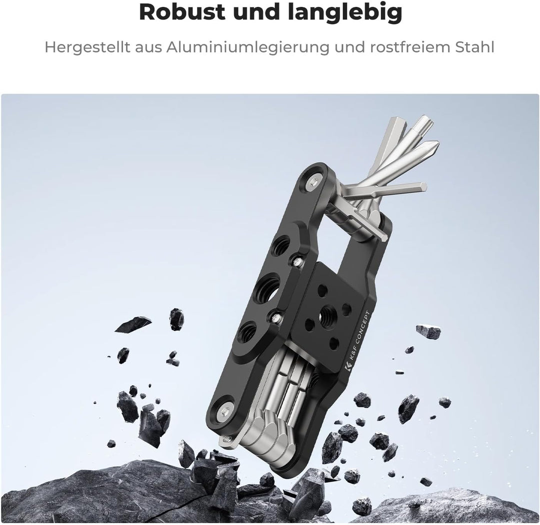 K&F CONCEPT 10-in-1 Kamera Multitool Werkzeug mit Schraubendreher und Schraubenschlüssel,Faltbarer W