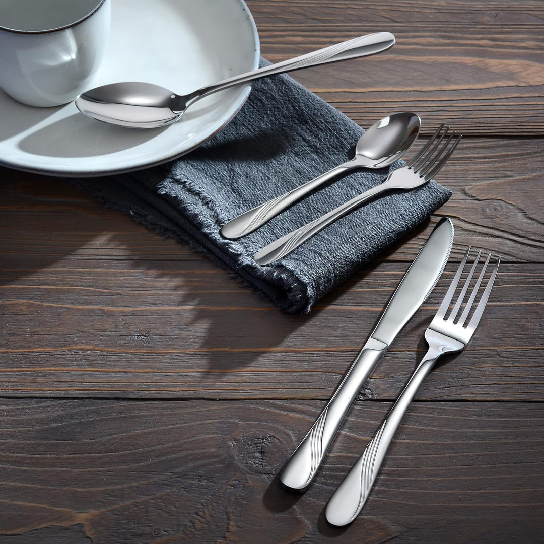 GRÄWE Besteckset für 6 Personen aus Edelstahl, Tafelbesteck Set 24-teilig, nickelfrei, rostfrei, han
