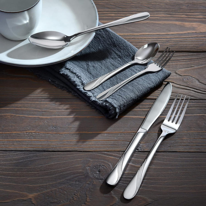 GRÄWE Besteckset für 6 Personen aus Edelstahl, Tafelbesteck Set 24-teilig, nickelfrei, rostfrei, han