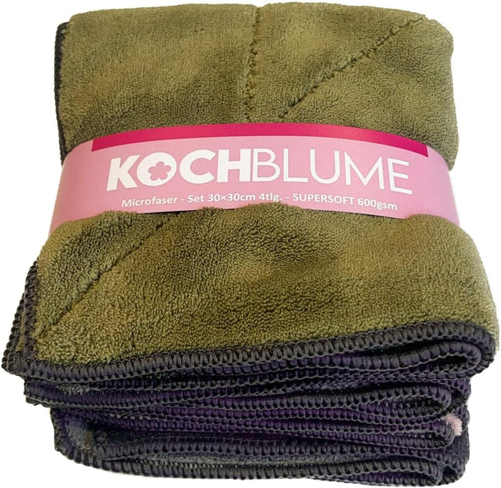 Kochblume Microfasertuch Farbmix Set 4-8-12er Set | Microfasertuch Putztuch 30 x 30cm | Aufnahmefähi
