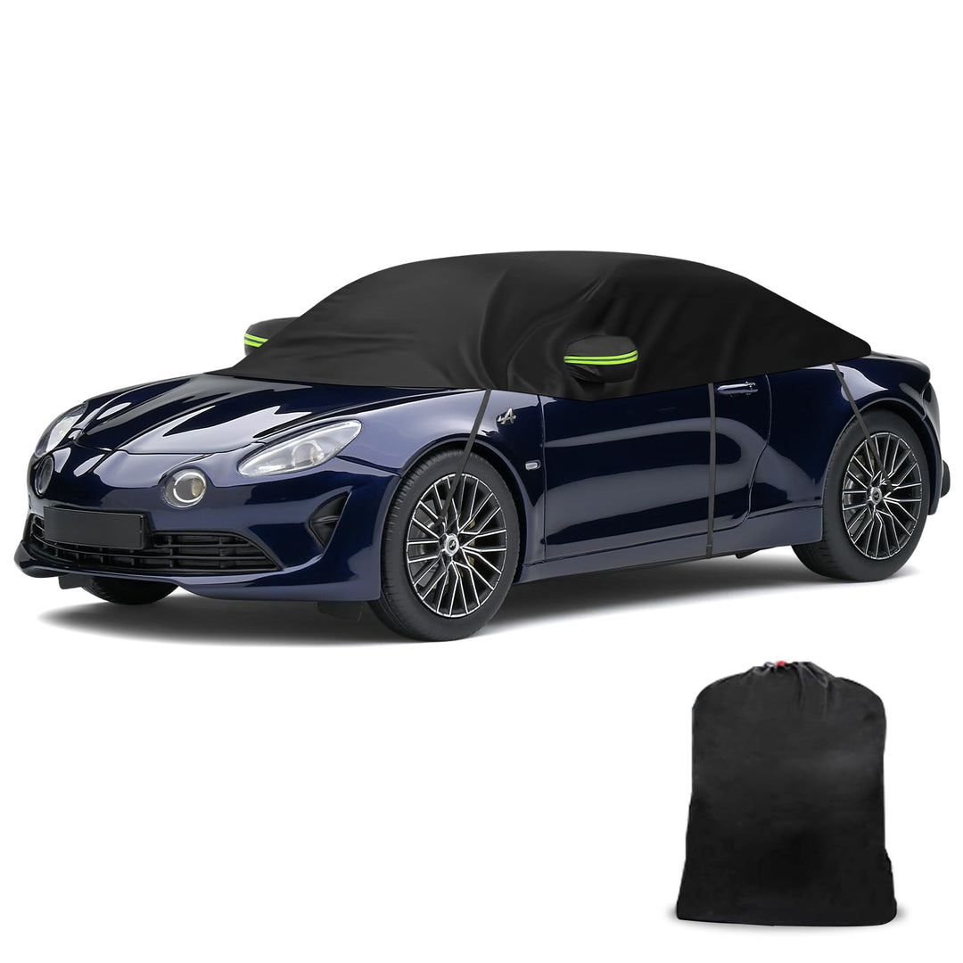 Halbe Autoabdeckung Kompatibel mit Alpine A110 2017-2025, Halbabdeckung wasserdichte Halbgarage mit