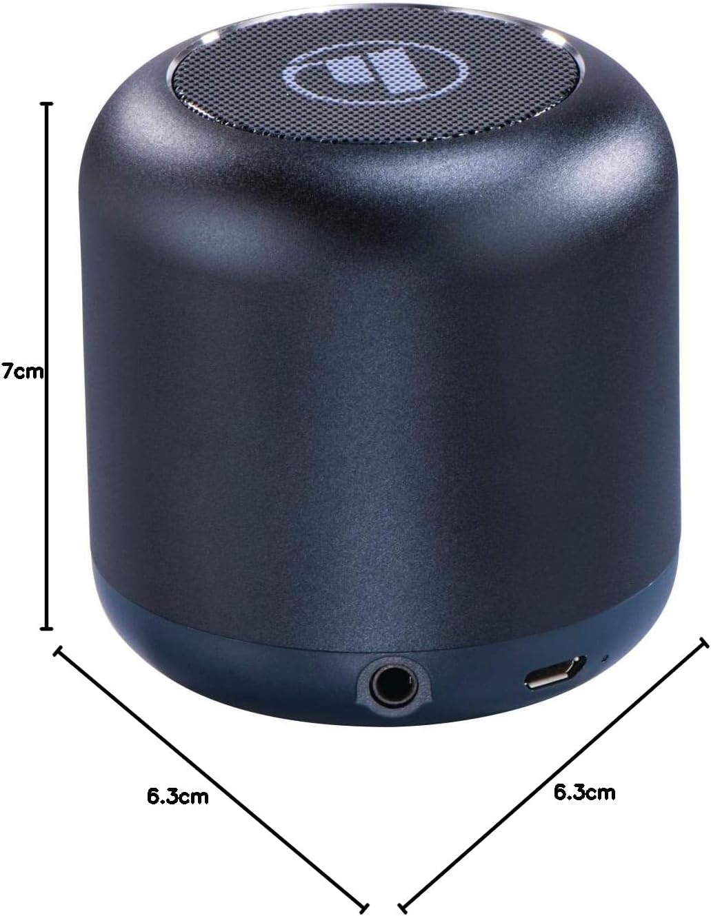 Hama 188212 Drum 2.0 mobiler Bluetooth-Lautsprecher, 3,5 W, Dunkelblau, 7 x 6,3 x 6,3 cm Trommel dun