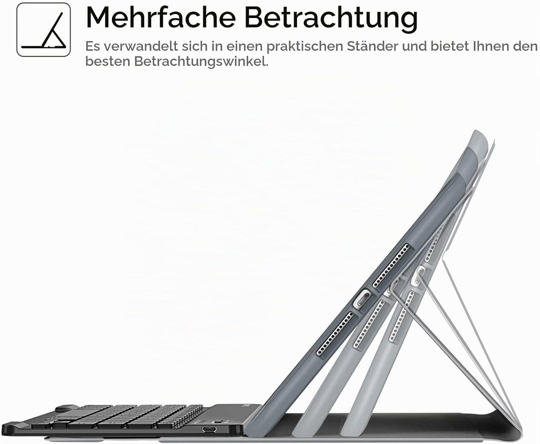 Fintie Tastatur Hülle für iPad 9.7 2018 (6. Generation), Soft TPU Rückseite Gehäuse Keyboard Case mi