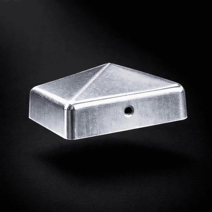 FeNau 10er Set Pfostenkappe 7x7 cm verzinkt - Pyramide Holzzaun Abdeckung inkl. 20 Schrauben Stahl,