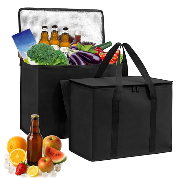 2 Stück Isolierte Kühltasche 35L Faltbar, Wiederverwendbar, Auslaufsicher & Wasserdicht Picknicktasc