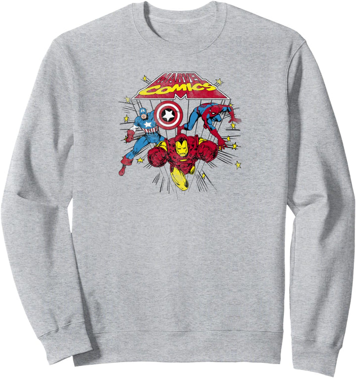 Marvel Captain America Spider-Man Iron Man Retro Sweatshirt