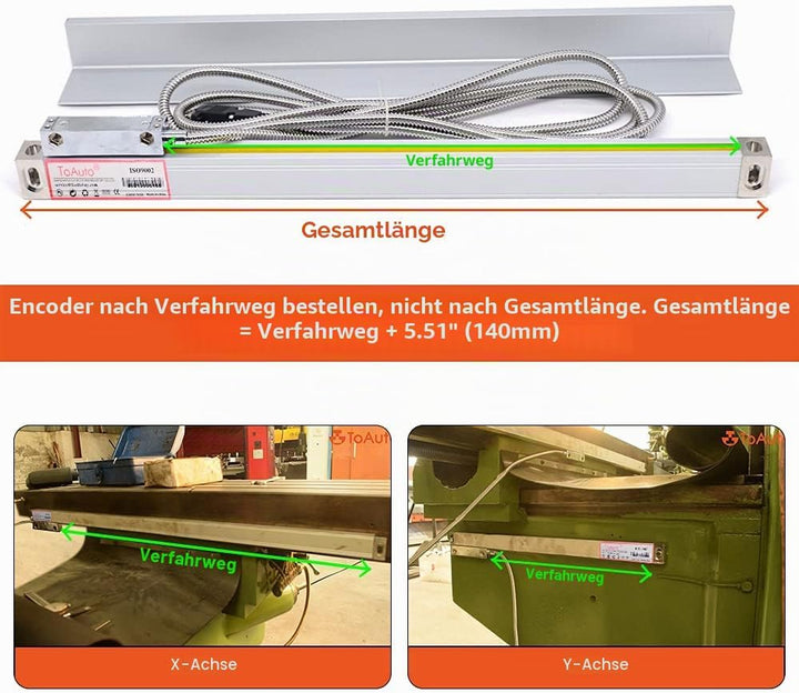 3 Achse DRO Digitalanzeige Kit ToAuto Digitalanzeige mit 3 Axis Linear Massstab für CNC-Fräsen Elekt