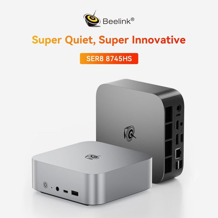 Beelink SER8 Mini PC AMD Ryzen 7 8745HS, 32GB DDR5 500GB PCIe4.0 SSD, AMD Radeon 780M Graphics Mini