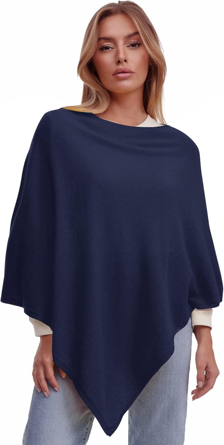 Glamexx24 Damen Strick Poncho Unifarbe Cape Feinstrick XXL Pullover Made in Italy L Hell Grün, L Hel