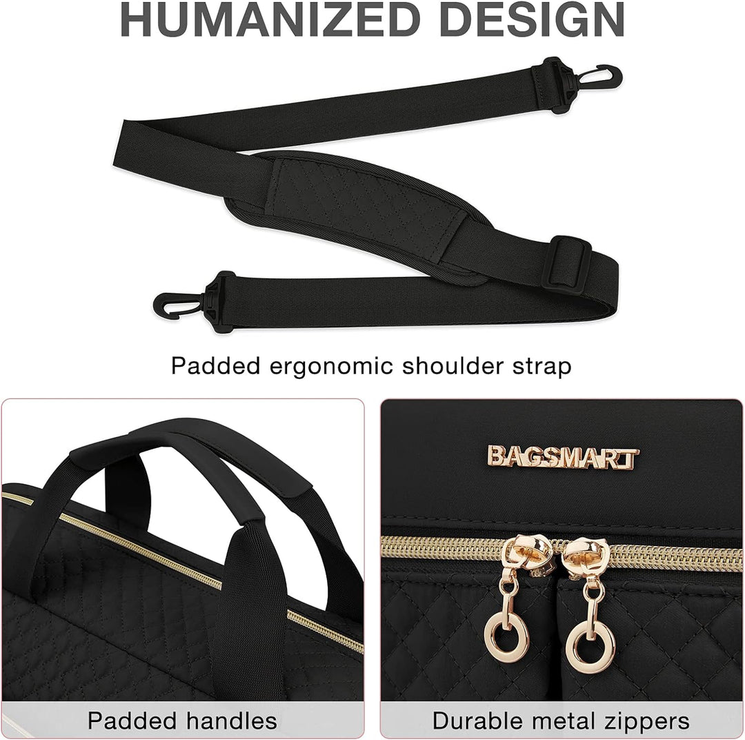 BAGSMART Laptoptasche, 17,3-Zoll-Aktentasche für Frauen, grosse Laptoptasche, Computertasche, Büro,