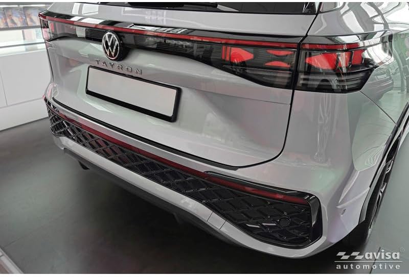 Avisa Schwarz Edelstahl Heckstossstangenschutz kompatibel mit Volkswagen Tayron 2024- &