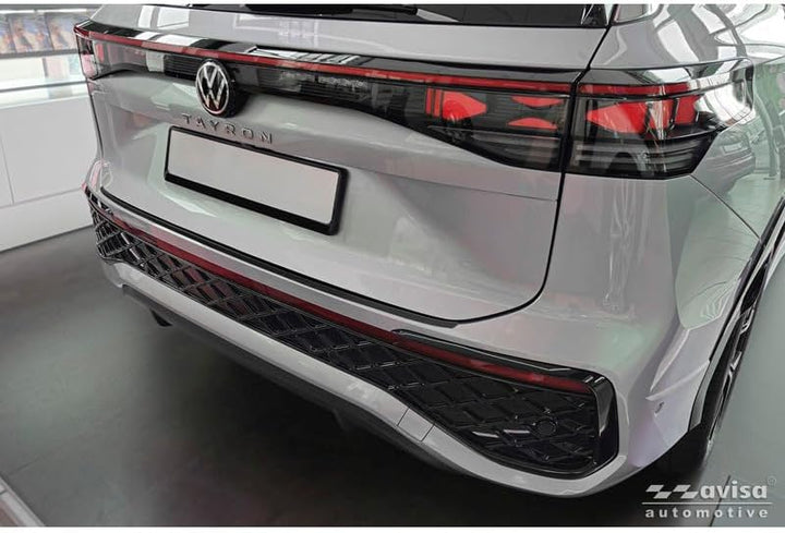 Avisa Schwarz Edelstahl Heckstossstangenschutz kompatibel mit Volkswagen Tayron 2024- &