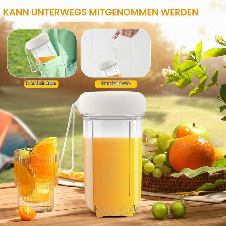 RoserRose Tragbarer Mixer, Portabler Elektrischer Saftpresse mit Digitalanzeige, 1500mAh Akku, Draht