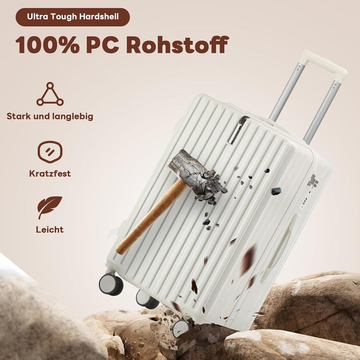 Kofferset 3 Teilig Hartschale Koffer Set Robustes und Langlebiges PC-Material Koffer mit TSA-Schloss