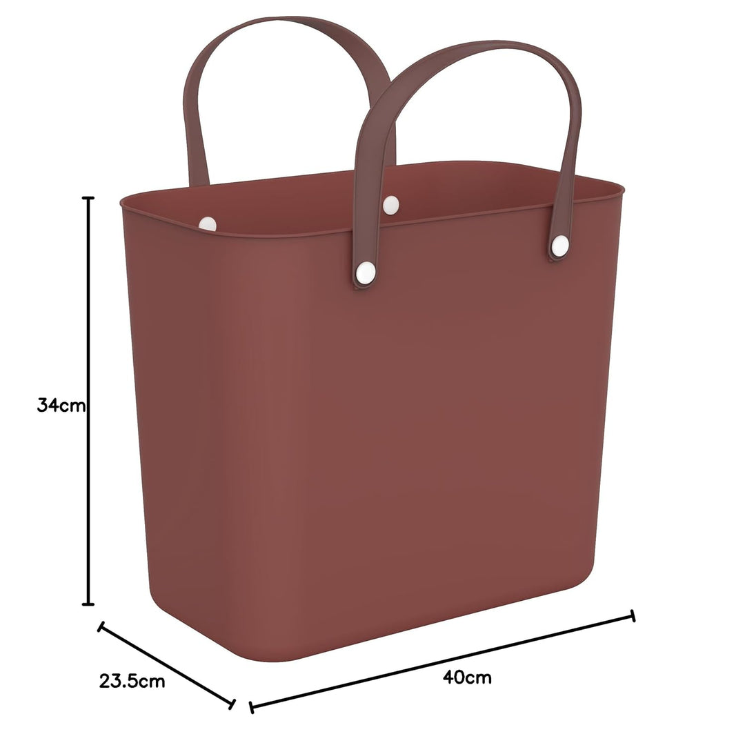 Rotho Albula Einkaufskorb 25l, Kunststoff (PP recycelt), rot, 25l (40.0 x 23.5 x 34.0 cm)