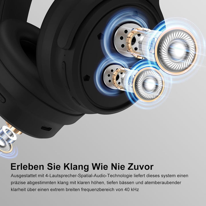 Srhythm NiceComfort 35 (2. Generation) Hybrid-Kopfhörer mit Geräuschunterdrückung, Bluetooth 6.0, 5