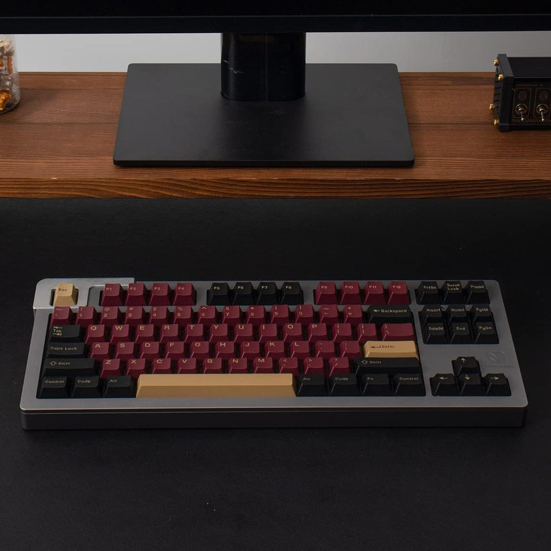 Double Shot Tastenkappen 173 Tasten Cherry Profil Red Samurai Keycaps Set für ANSI/ISO Layout Cherry