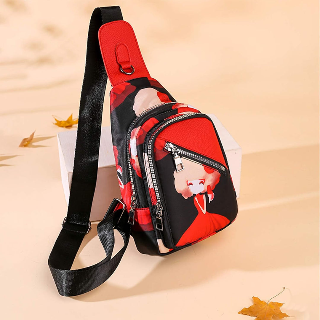 FANDARE Damen Brusttasche Mode Sling Bag Rucksack Mädchen Schultertasche Crossbody Umhängetasche Rei