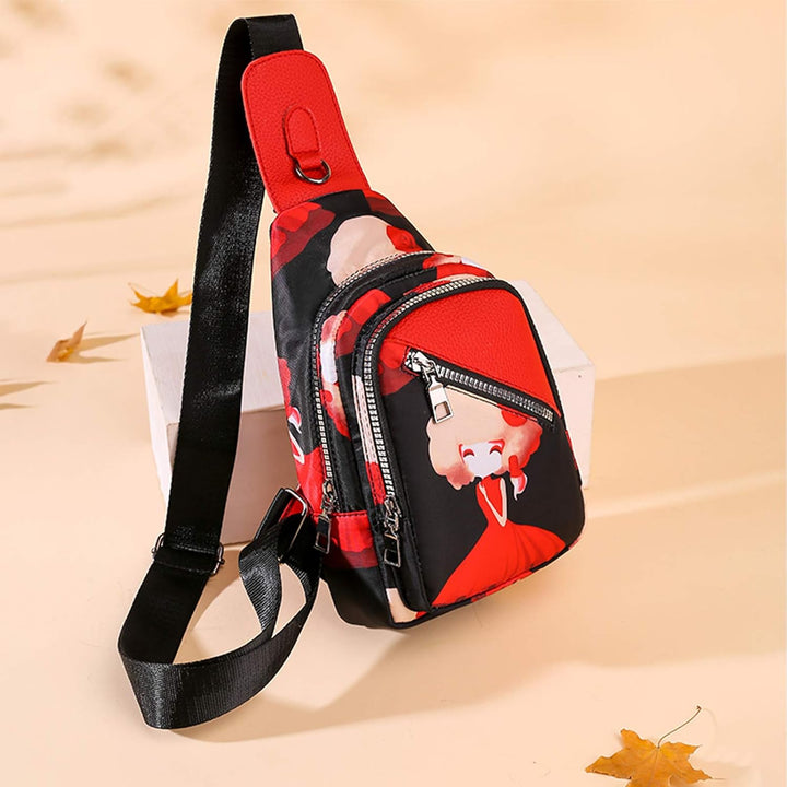 FANDARE Damen Brusttasche Mode Sling Bag Rucksack Mädchen Schultertasche Crossbody Umhängetasche Rei