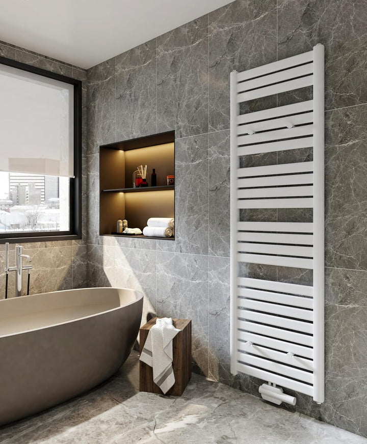 MC Heat® Premium Badheizkörper 500x1200 mm - Handtuchheizkörper in Weiss (RAL 9016) - Paneelheizkörp