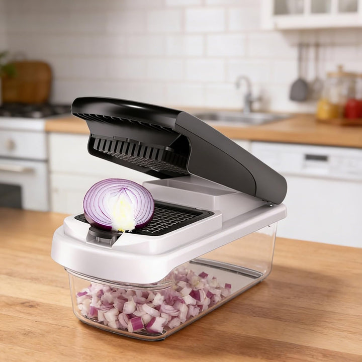 7-in-1 Gemüseschneider, Multifunktionaler Küchenschneider, Meal prep, Gemüsehobel mit 7 Klingen und