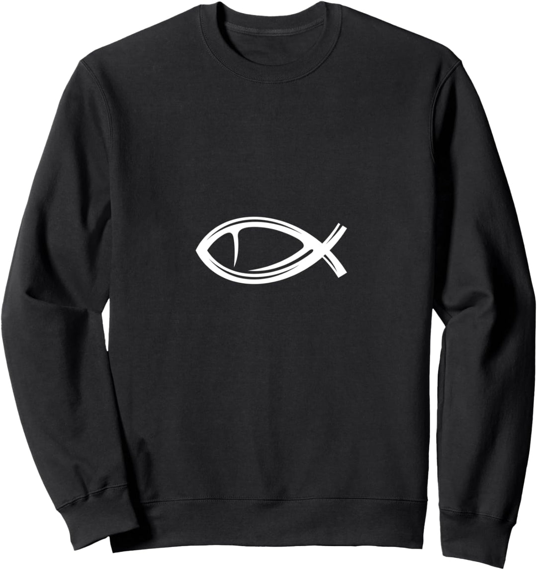 Ichthys Dornenkrone Jesus Christus Christentum Gott Geschenk Sweatshirt