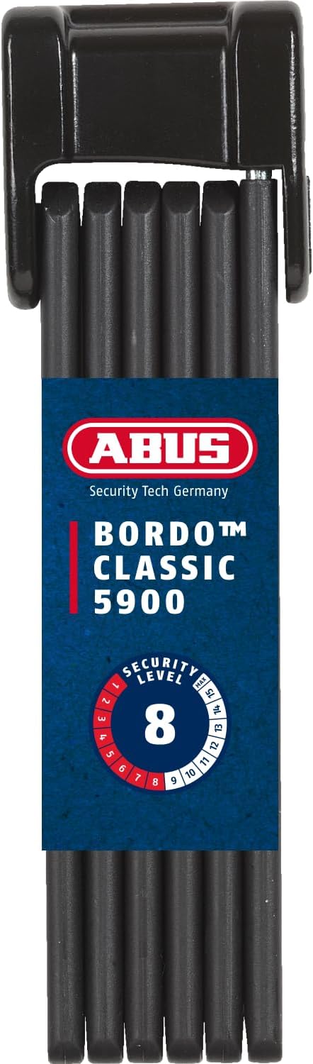 ABUS Faltschloss Bordo Classic 5900/90 ST mit Schlosstasche - Fahrradschloss aus gehärtetem Stahl -