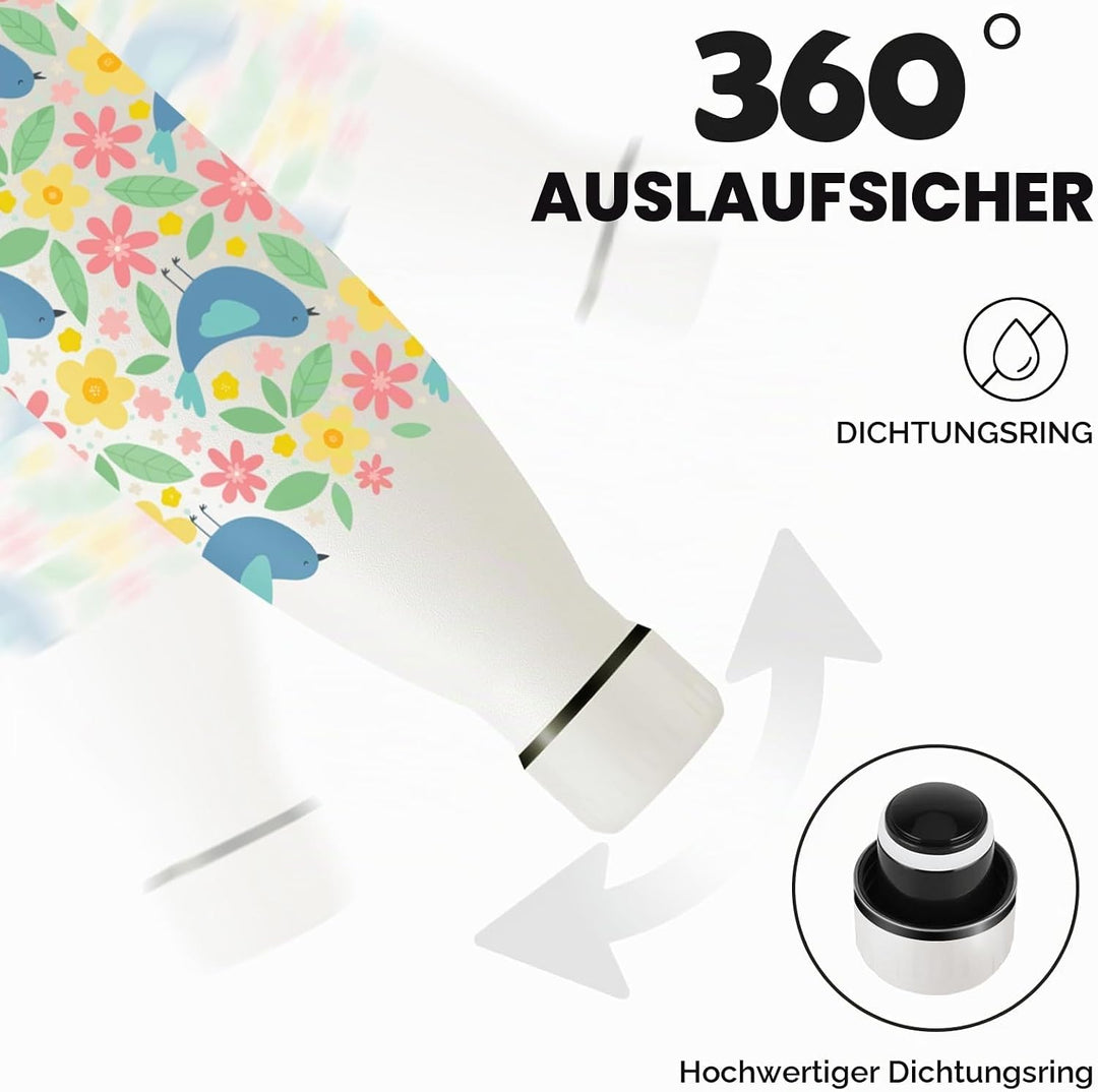 HoneyHolly Edelstahl Trinkflasche, 500ml BPA-frei, Thermosflasche, Isolierflasche Doppelwandige, Was