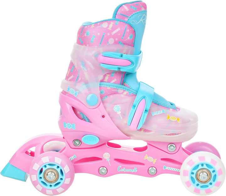3in1 Inline Skates Inliner/Triskates/Rollschuhe Raven Lia/Loret verstellbar mit LED Leuchtrad 26-29(