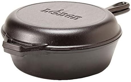 Lodge Kombi-Topf / Marmitout mit Bratpfanne als Deckel, 3.2 QUART/ 3 Liter Kombi-Kocher, Kombi-Koche