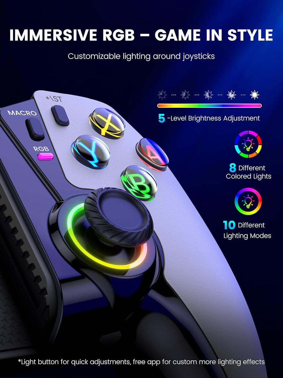 HASACOOL Handy Controller Bluetooth für iPhone/Android mit Hall-Effekt Joysticks/Hall Trigger, 1000m