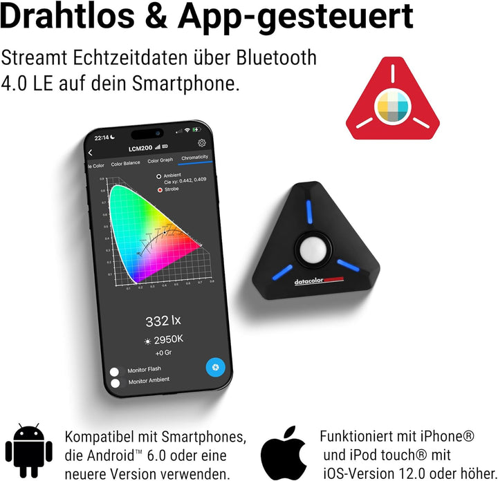 Datacolor LightColor Meter – Bluetooth-fähiges Licht- & Farbtemperaturmessgerät für Fotografie, Vide