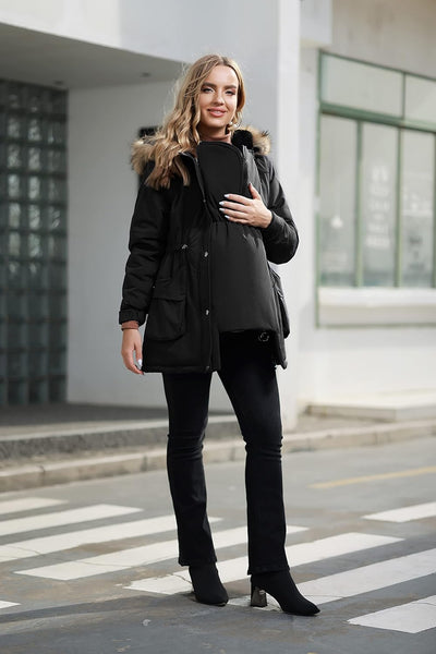 Maacie Tragejacke Umstandsjacke Umstandsmode Winter 3 In 1 Schwangerschaftsjacke Mit Babyeinsatz Ums