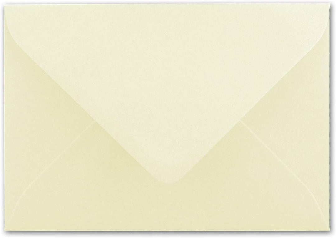 75 Briefumschläge Vanille (Creme) - DIN C6 - gefüttert mit weissem Seidenpapier - 100 g/m² - 11,4 x