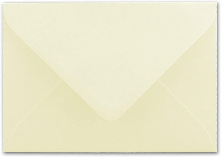 75 Briefumschläge Vanille (Creme) - DIN C6 - gefüttert mit weissem Seidenpapier - 100 g/m² - 11,4 x