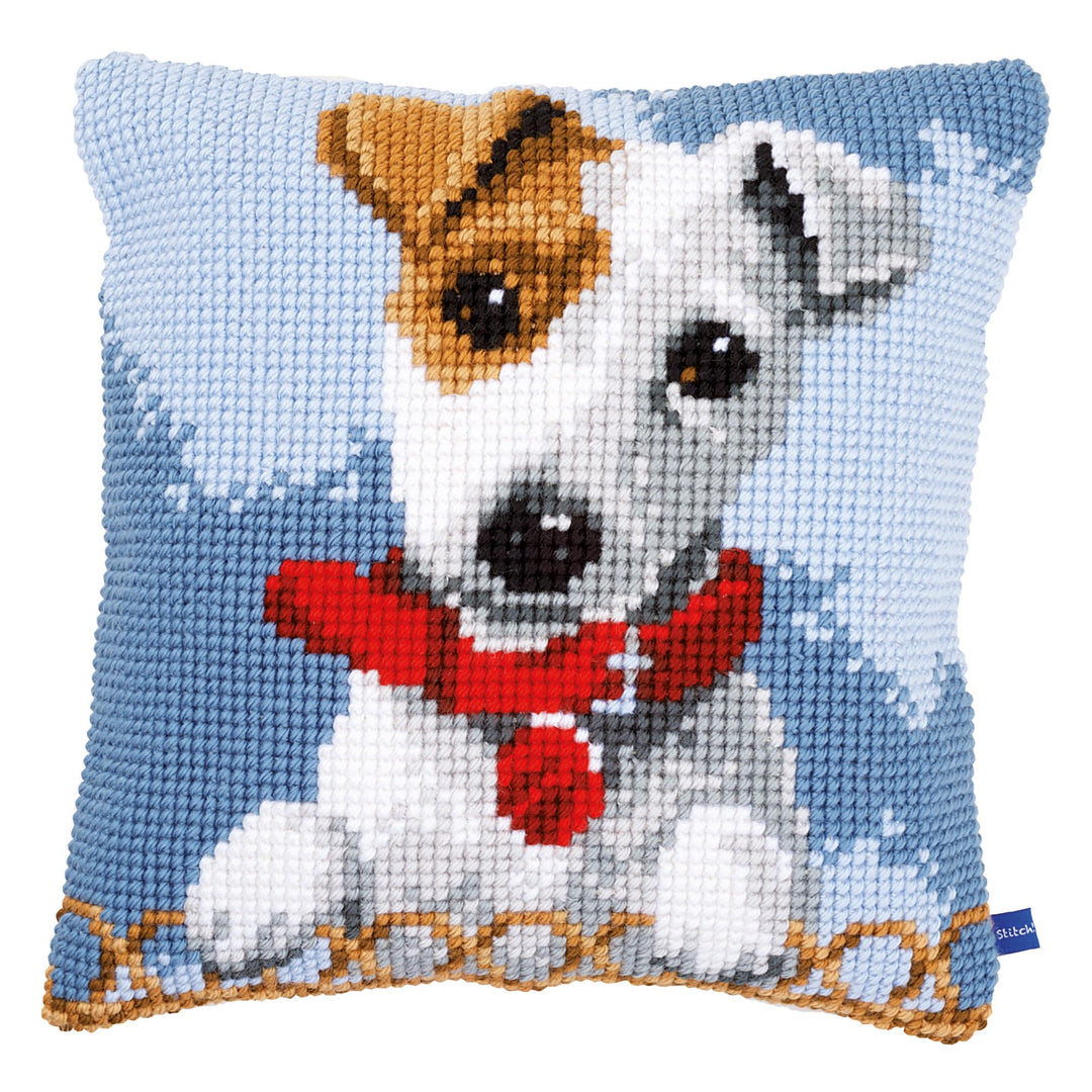 Vervaco Kreuzstichkissen Jack Russel Mehrfarbig