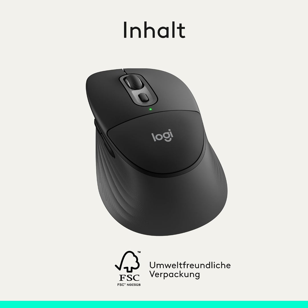 Logitech Signature Comfort Plus M850 L kabellose Maus, Bluetooth-Maus mit Handballenkissen, geräusch