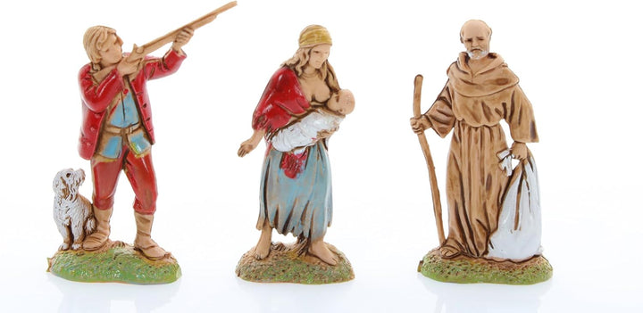 Moranduzzo Set 6 Neapolitanische Hirten für 6 cm Krippe Massstab 1:32 – MINI 6 – Unzerbrechliche Fig