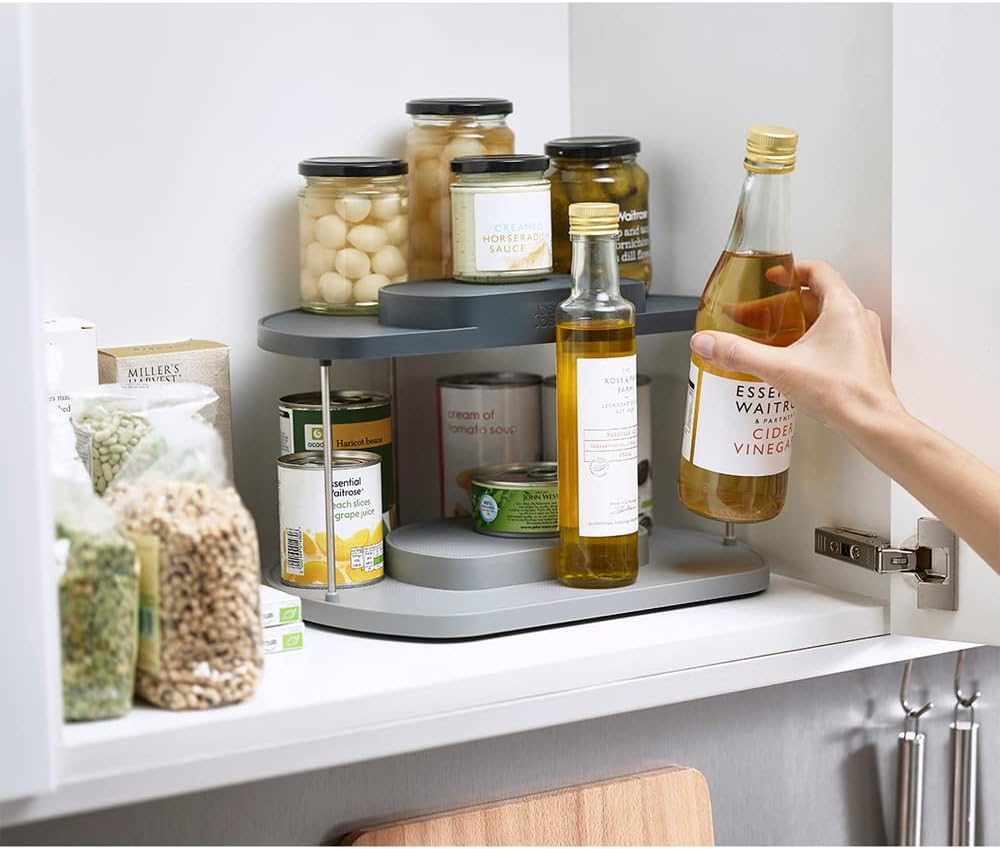 Joseph Joseph CupboardStore 2-stufiger, drehbarer Organizer für Küchenschränke, platzsparende Organi