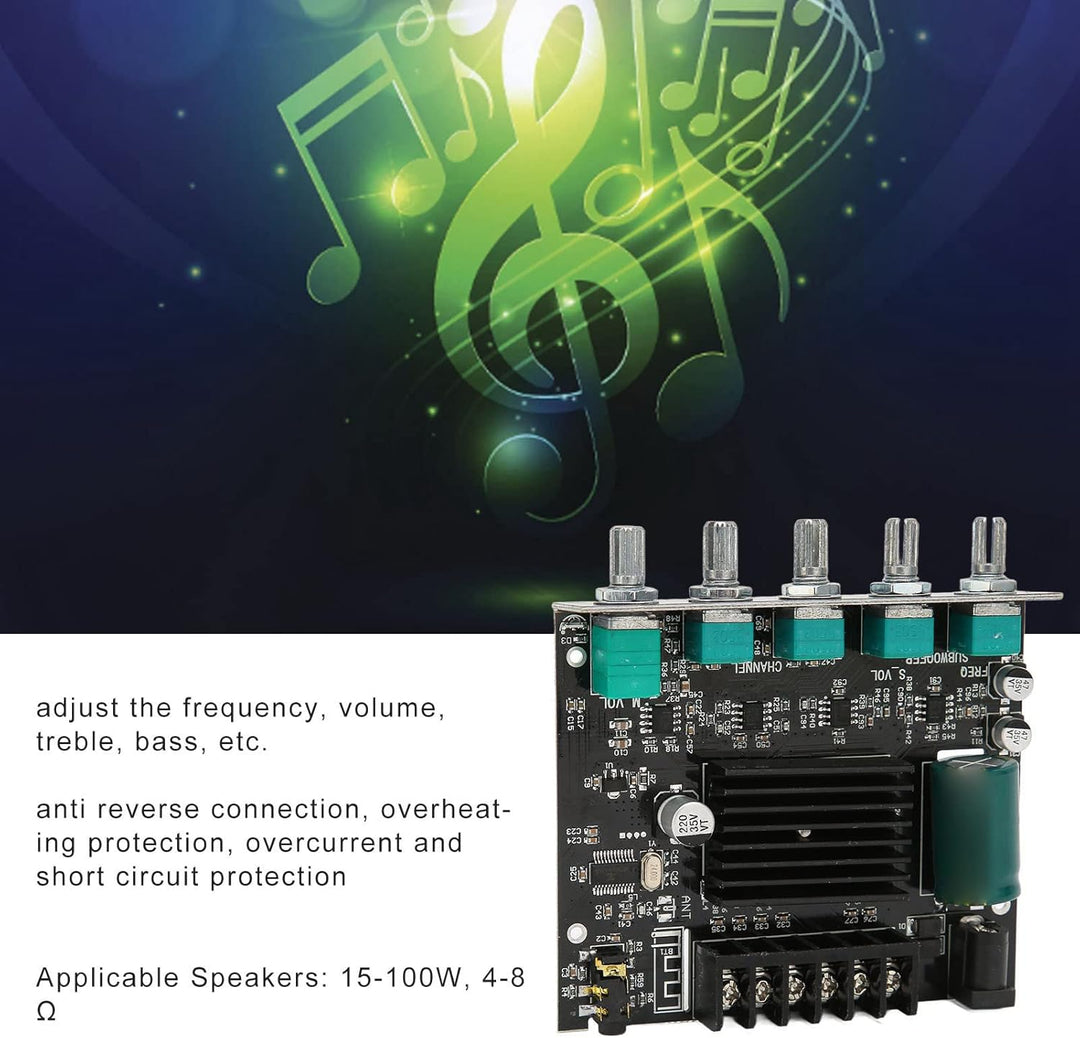 Bluetooth Verstärkerplatine, 2 X 50 W + 100 W ZK MT21 High Power Sound Stereo DC12 24 V Digital Leis