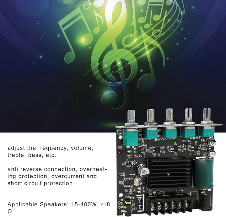 Bluetooth Verstärkerplatine, 2 X 50 W + 100 W ZK MT21 High Power Sound Stereo DC12 24 V Digital Leis