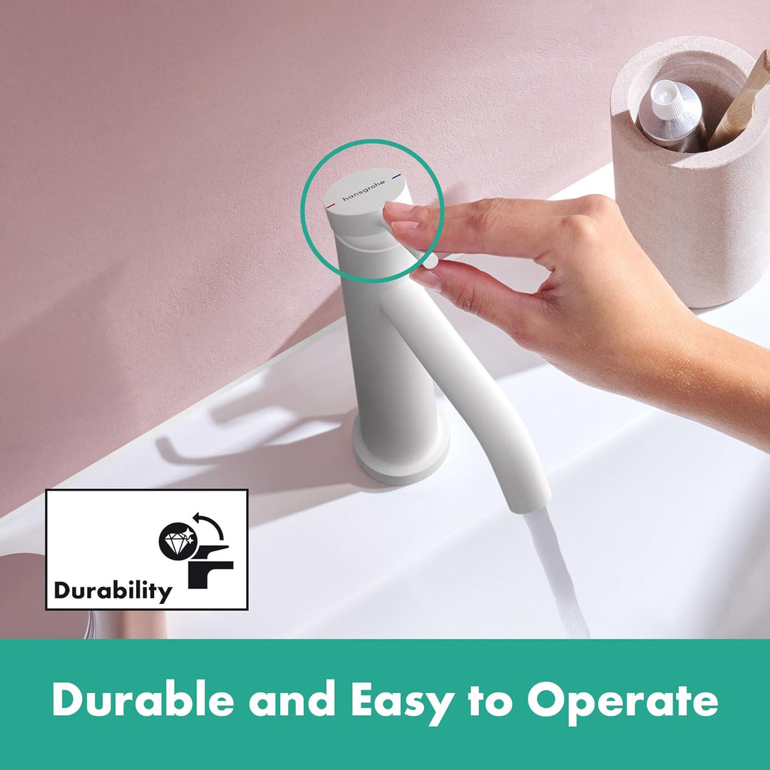 hansgrohe Tecturis S - Waschtischarmatur mit Zugstange, Wasserhahn Bad mit Auslauf Höhe 110mm, Misch