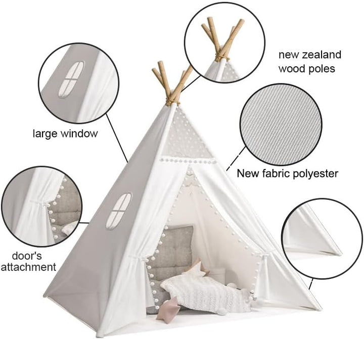 Sleeleece Tipi Zelt für Kinder Kindertipi Spielzelt Faltbares Spielhaus für drinnen oder draussen Fü